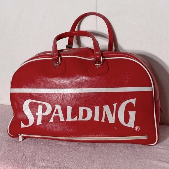 Vintage Bags Rare Vintage 7s Spalding Red Vinyl Duffel Bag Poshmark